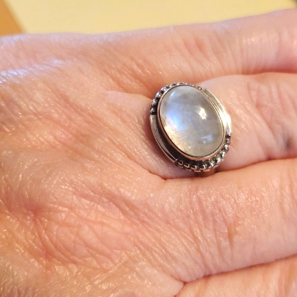 Moonstone sterling silver ring